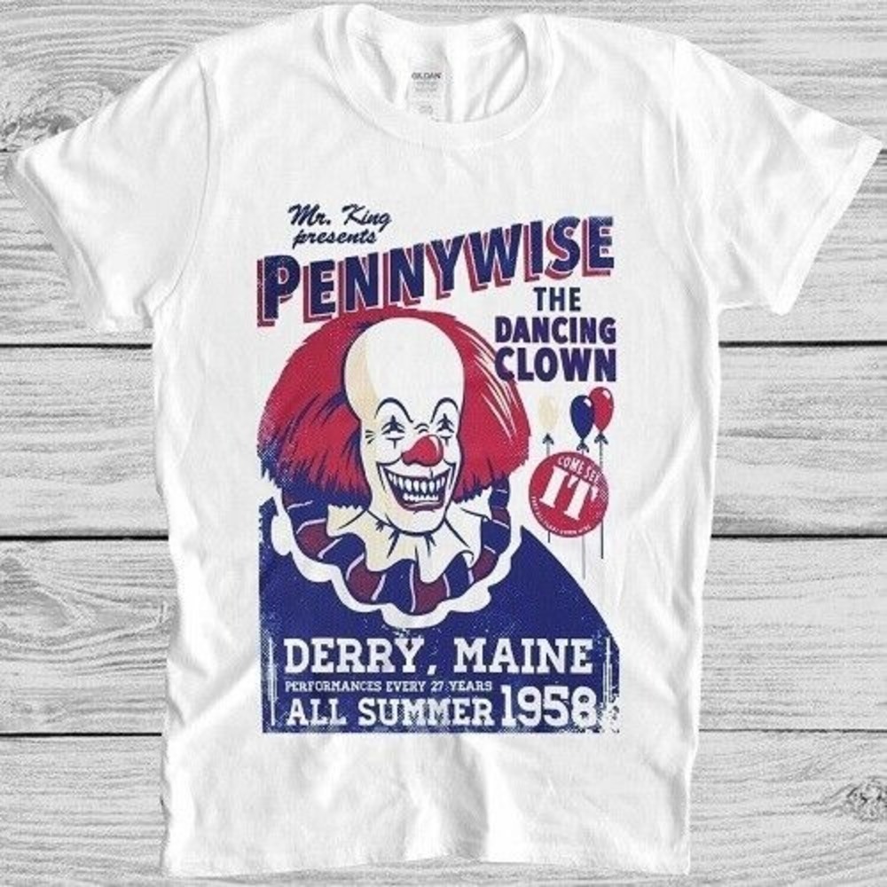 Pennywise T Shirt The Dancing Clown Stephen Kings It Retro Cool Gift Tee